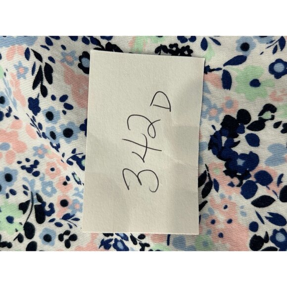 Crown & Ivy Womens Floral Sleeveless Shift Dress Sz L Blue Pink Cotton Blend - Picture 9 of 11